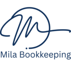Mila Bookkeeping logo, a handwritten M monogram